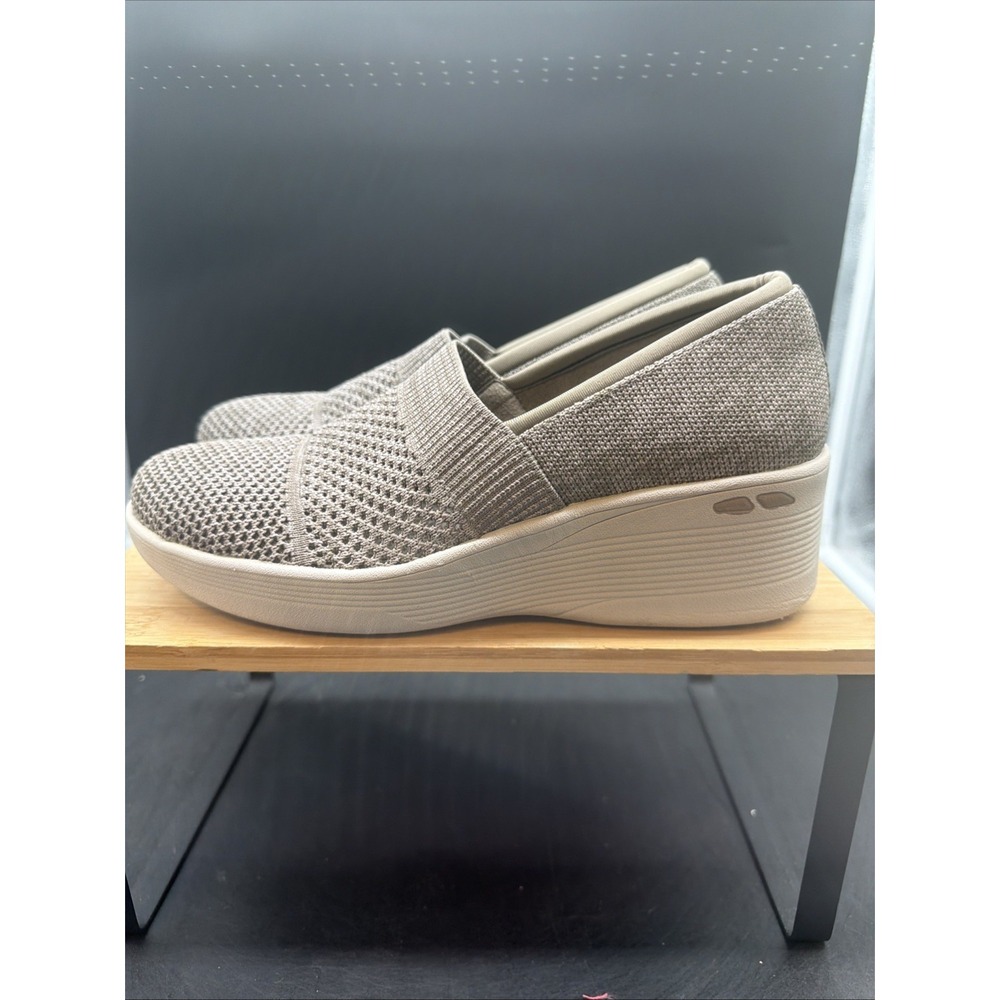 Skechers Women's Size 7 Pier Lite Wow Factor Slip-on Wedge Comfort Shoe Taupe